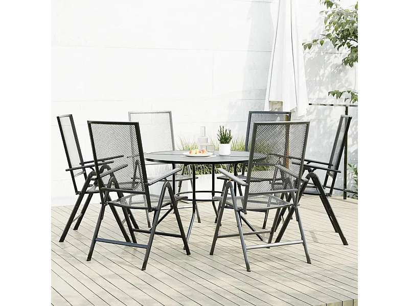 Ensemble de chaises de jardin inclinables 7 pcs anthracite