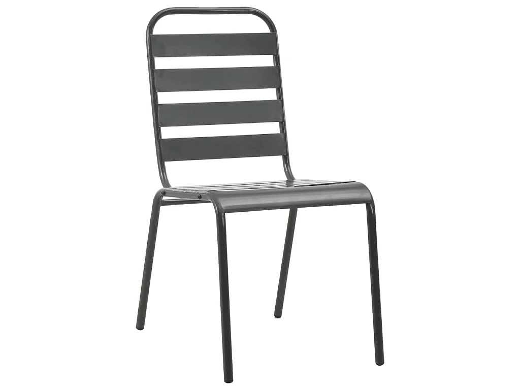 Ensemble de chaises de jardin empilables 5 pcs anthracite