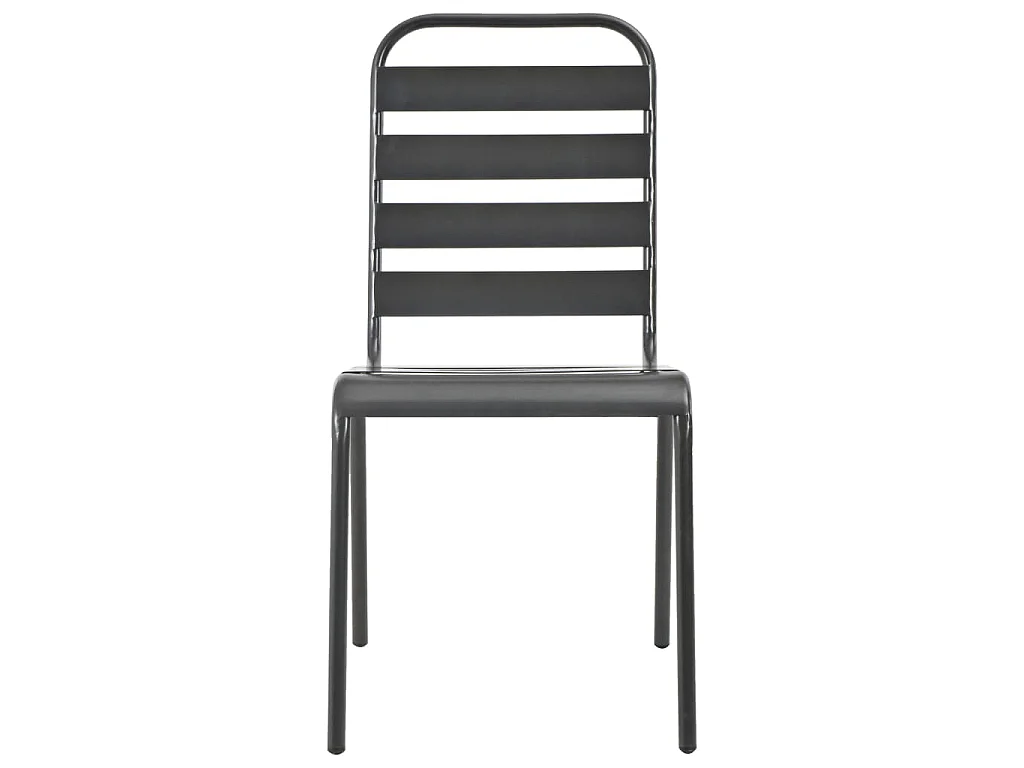 Ensemble de chaises de jardin empilables 5 pcs anthracite