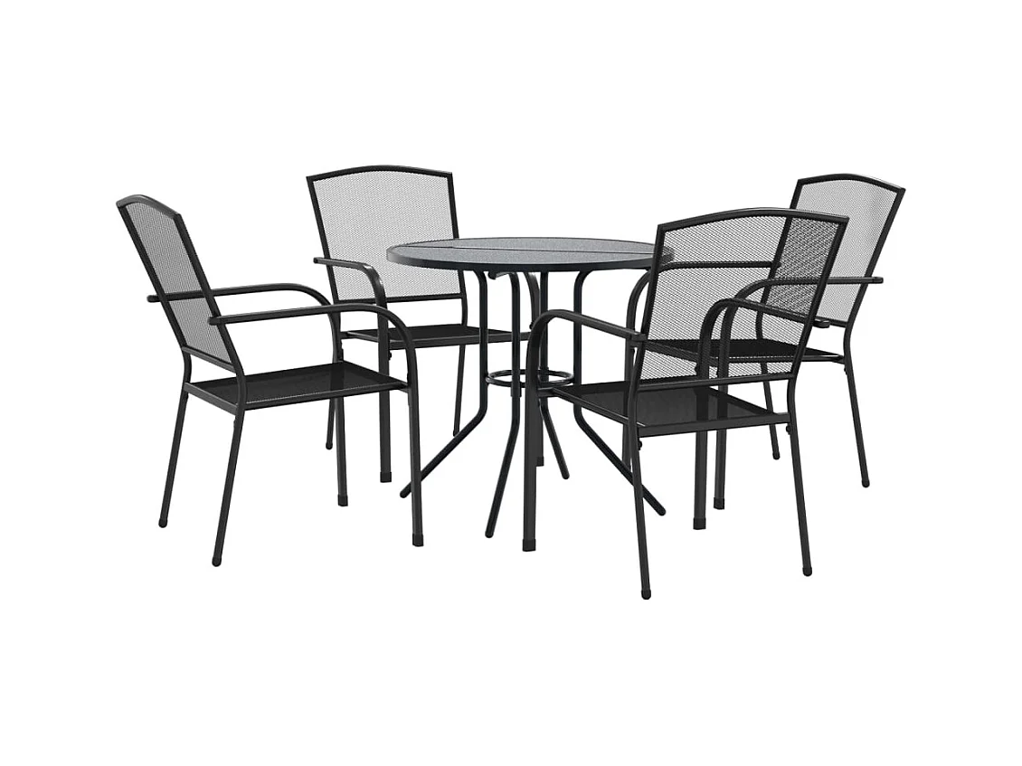 Ensemble de chaises de jardin empilables 5 pcs anthracite