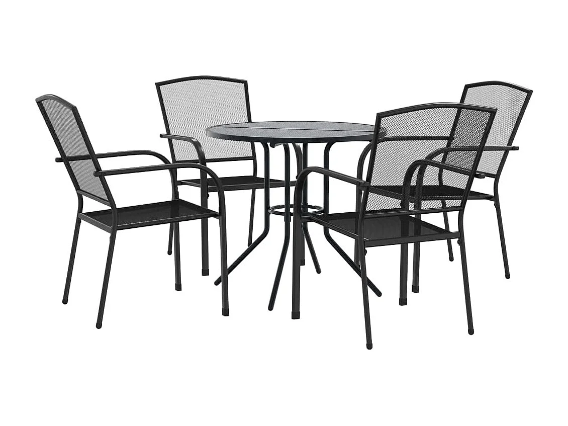 Ensemble de chaises de jardin empilables 5 pcs anthracite