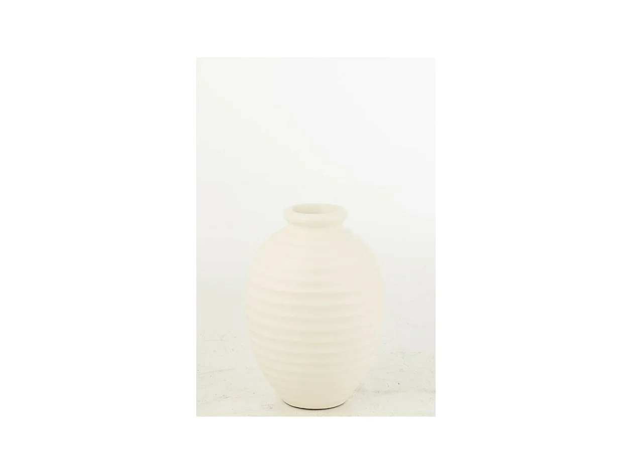 Portavasi ovale in ceramica bianca 35x35x52 cm