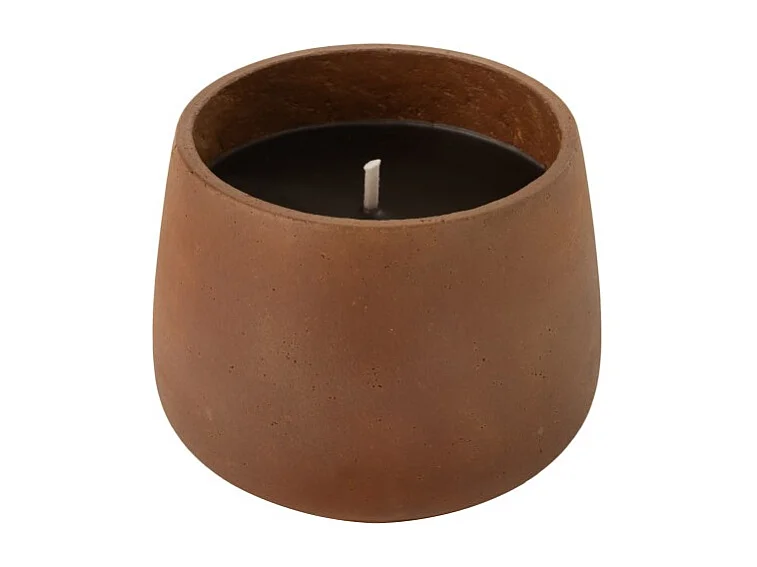 Candela da esterno 48H in ceramica marrone 20,5x20,5x16 cm
