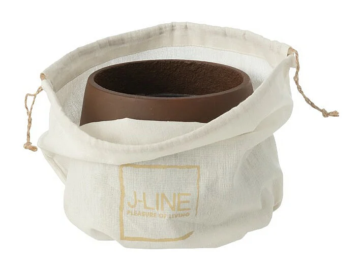 Candela da esterno 31h in ceramica marrone 18x18x13,5 cm