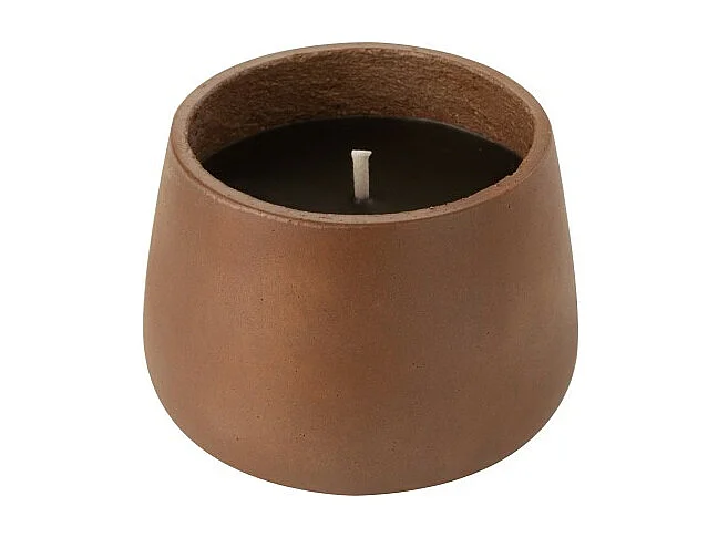 Candela da esterno 31h in ceramica marrone 18x18x13,5 cm