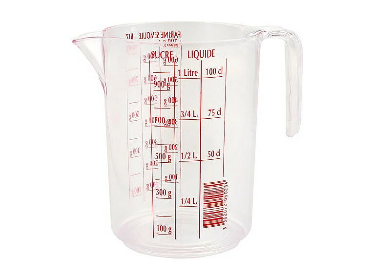 Pichet Doseur Gradué 1L Transparent EDA - Prise Facile