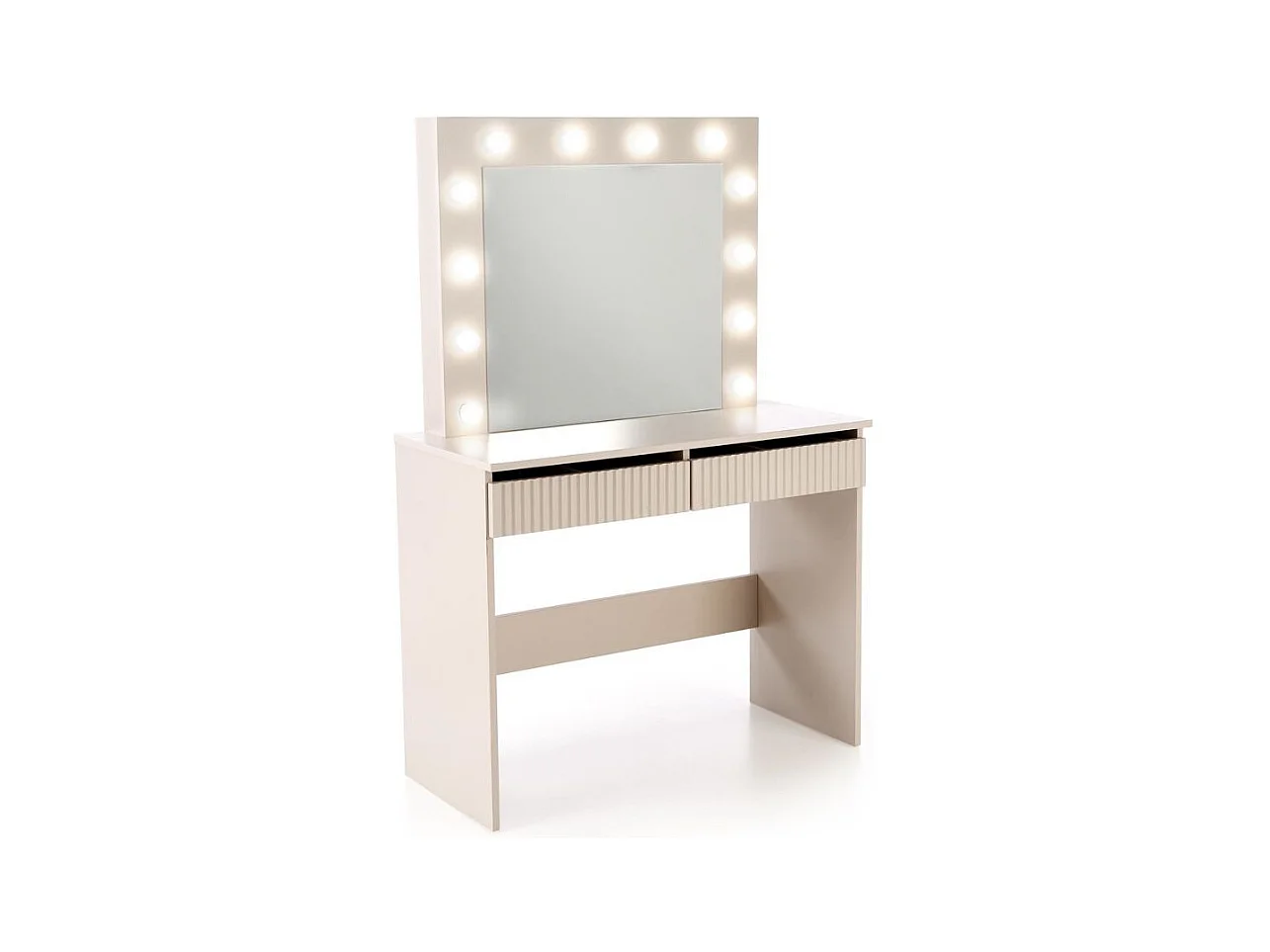 Tavolino da toilette beige STARS con cassetti e illuminazione a led