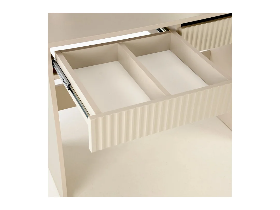 Tavolino da toilette beige STARS con cassetti e illuminazione a led