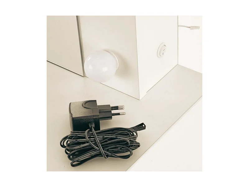 Tavolino da toilette beige STARS con cassetti e illuminazione a led