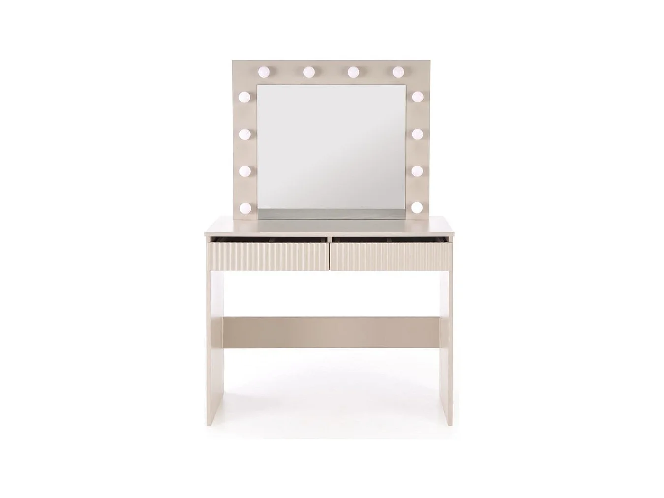 Coiffeuse beige avec tiroirs et éclairage led STARS