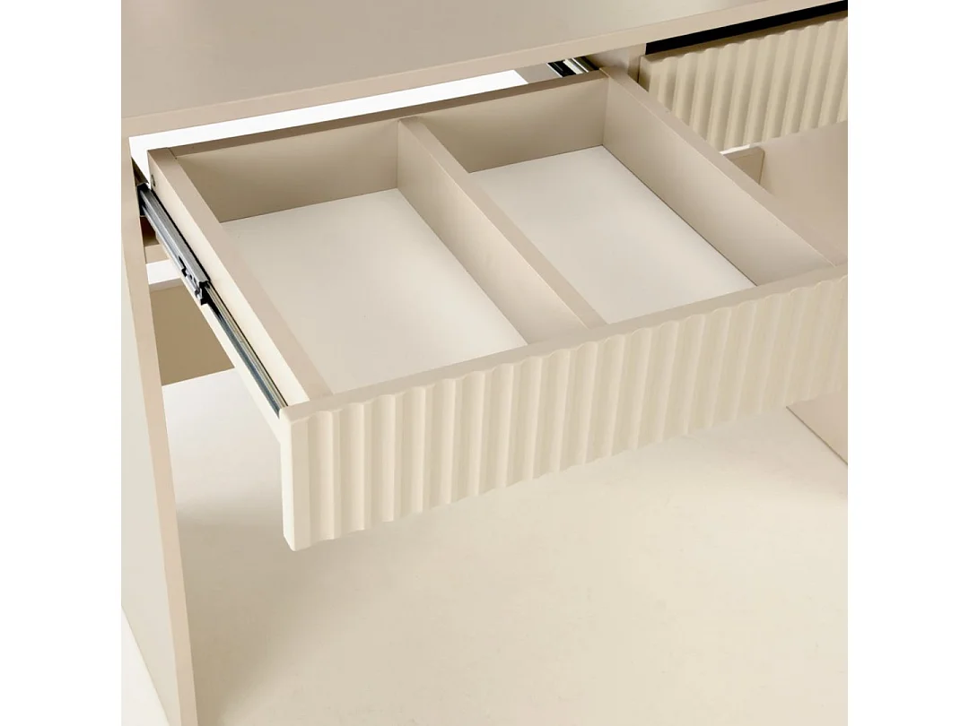 Tavolino da toilette beige STARS con cassetti e illuminazione a led