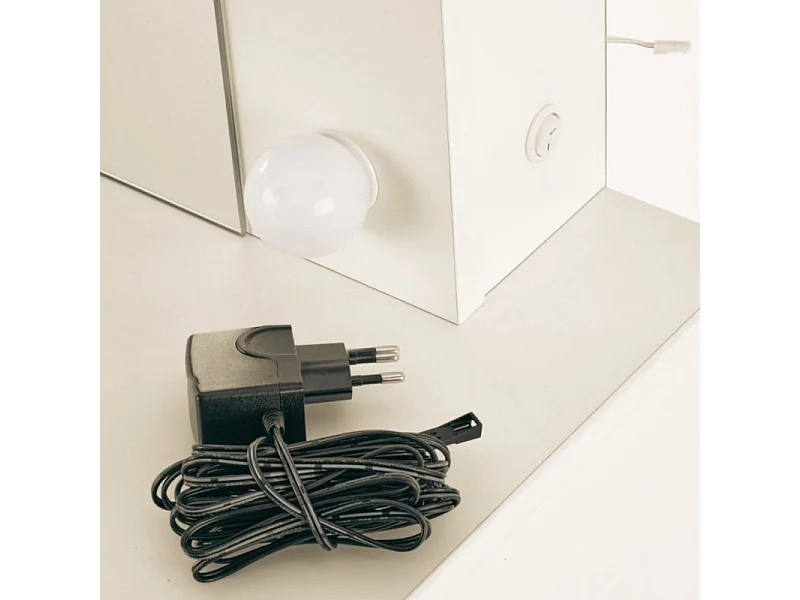 Tavolino da toilette beige STARS con cassetti e illuminazione a led