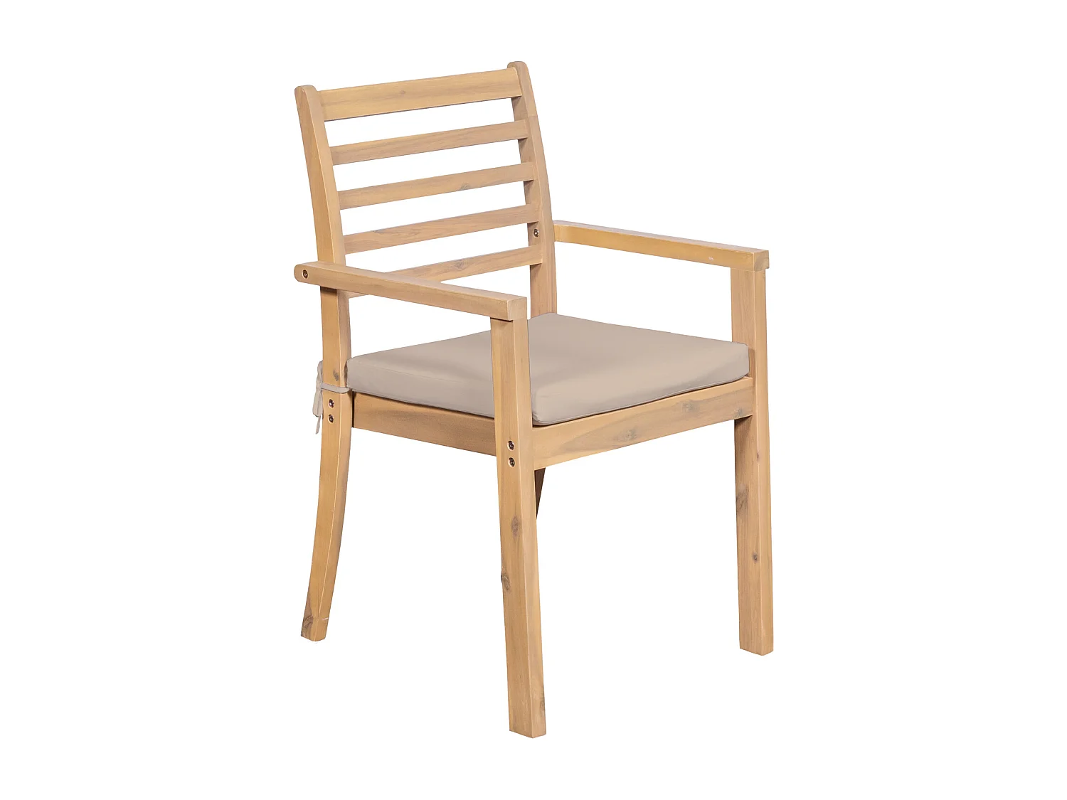 Salon de jardin extensible 180/240cm PADAR en acacia 8 places - coussins sable