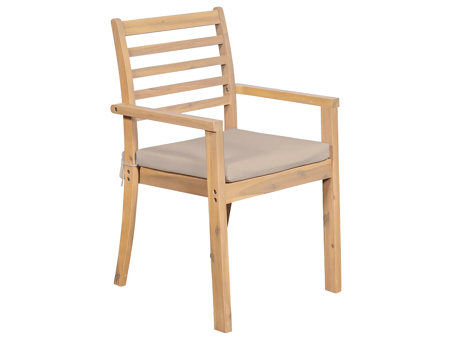 Salon de jardin extensible 180/240cm PADAR en acacia massif 8 places - coussins sable
