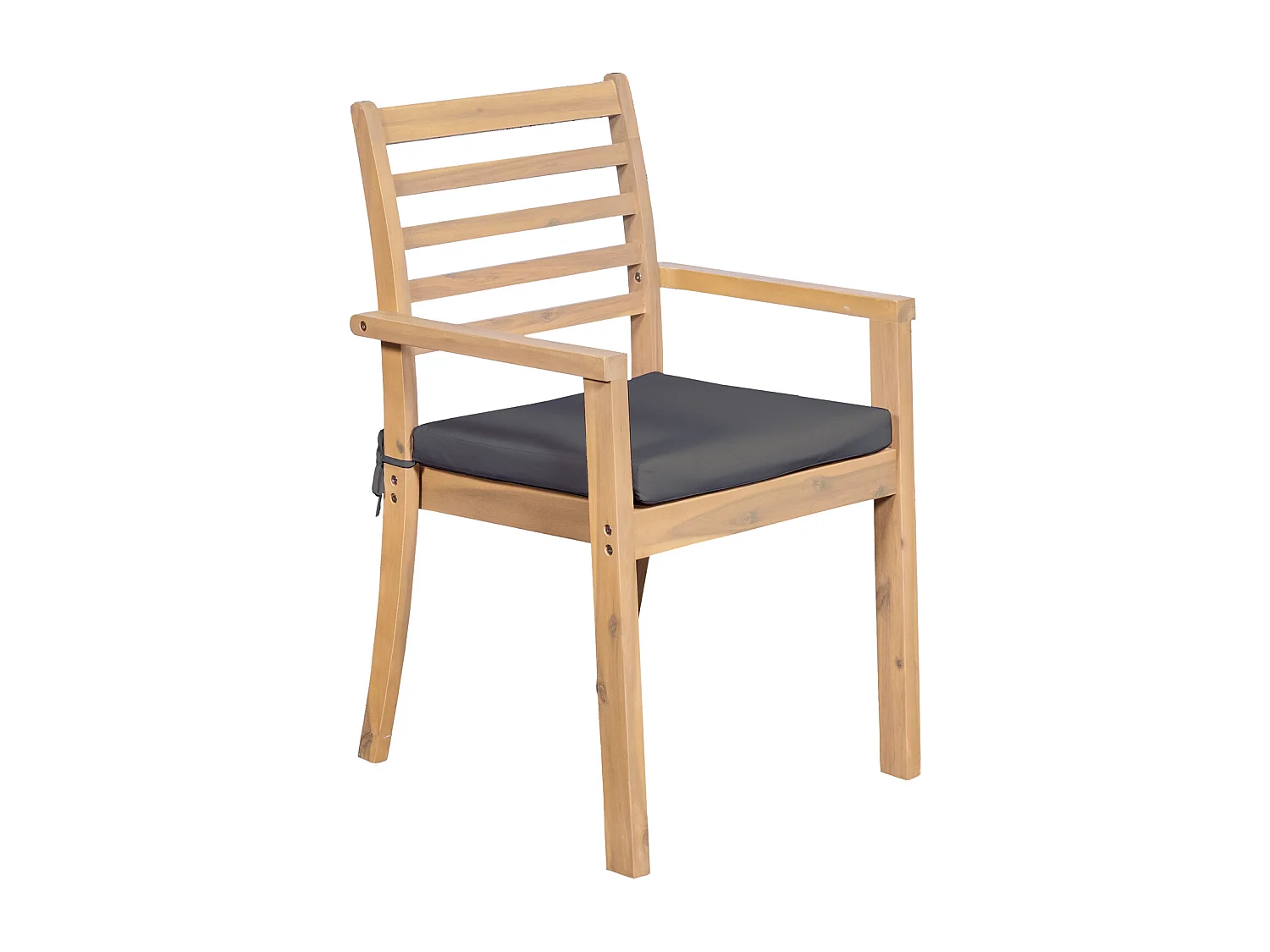 Set di mobili da giardino allungabili 180/240cm PADAR in legno di acacia 8 posti - cuscini grigi - HAPPY GARDEN