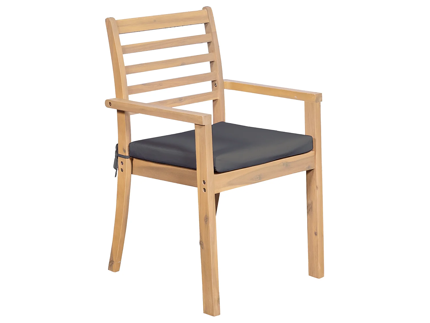 Conjunto de mobiliário de jardim extensível 180/240cm PADAR em madeira de acácia 8 lugares - almofadas cinzentas