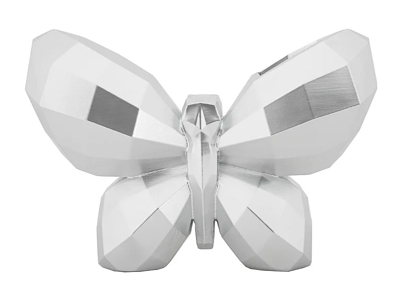 Vase Décoratif Papillon, Argent, 15x22,5x8 cm, Epikasa
