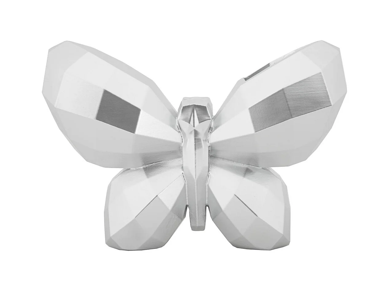 Vase Décoratif Papillon, Argent, 15x22,5x8 cm, Seven Design
