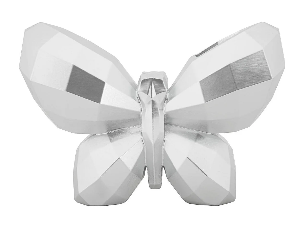 Vase Décoratif Papillon, Argent, 15x22,5x8 cm, Seven Design