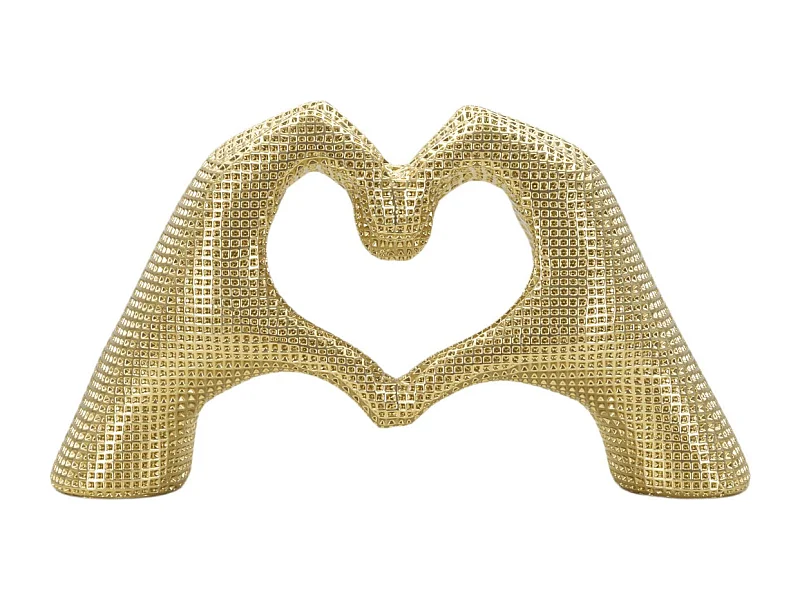 Escultura Mãos, Ouro, 13,5x25x7,5 cm, Seven Design