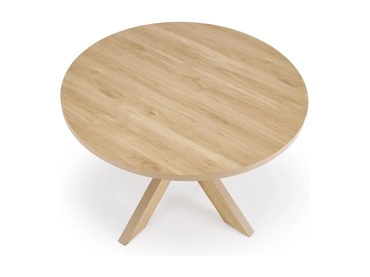 Table ronde 120 cm aspect chêne naturel RAVI