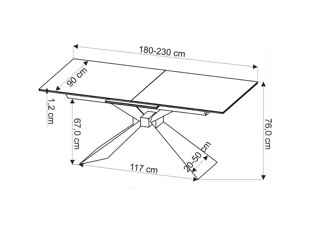 Table extensible en céramique aspect marbre blanc 180 - 230 cm Micka