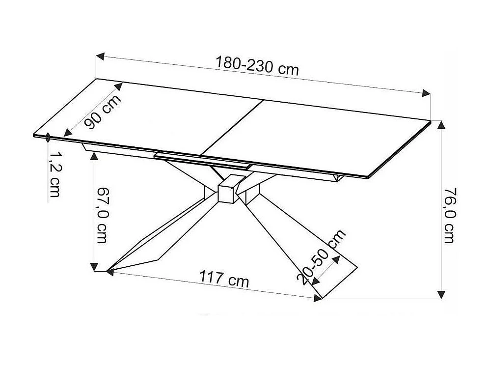 Table extensible en céramique aspect marbre blanc 180 - 230 cm Micka