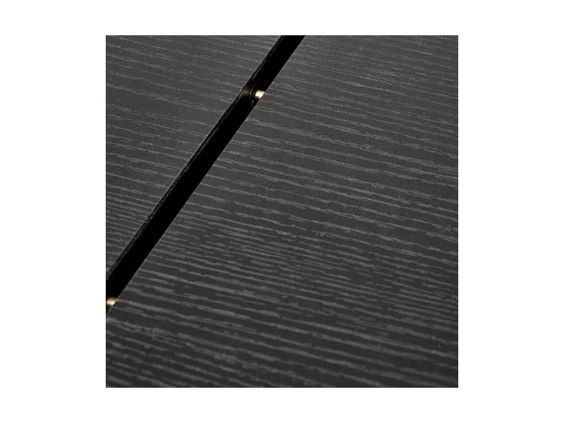 Mesa de diseño extensible negra con tablero chapado en roble 160-250 cm MISTY