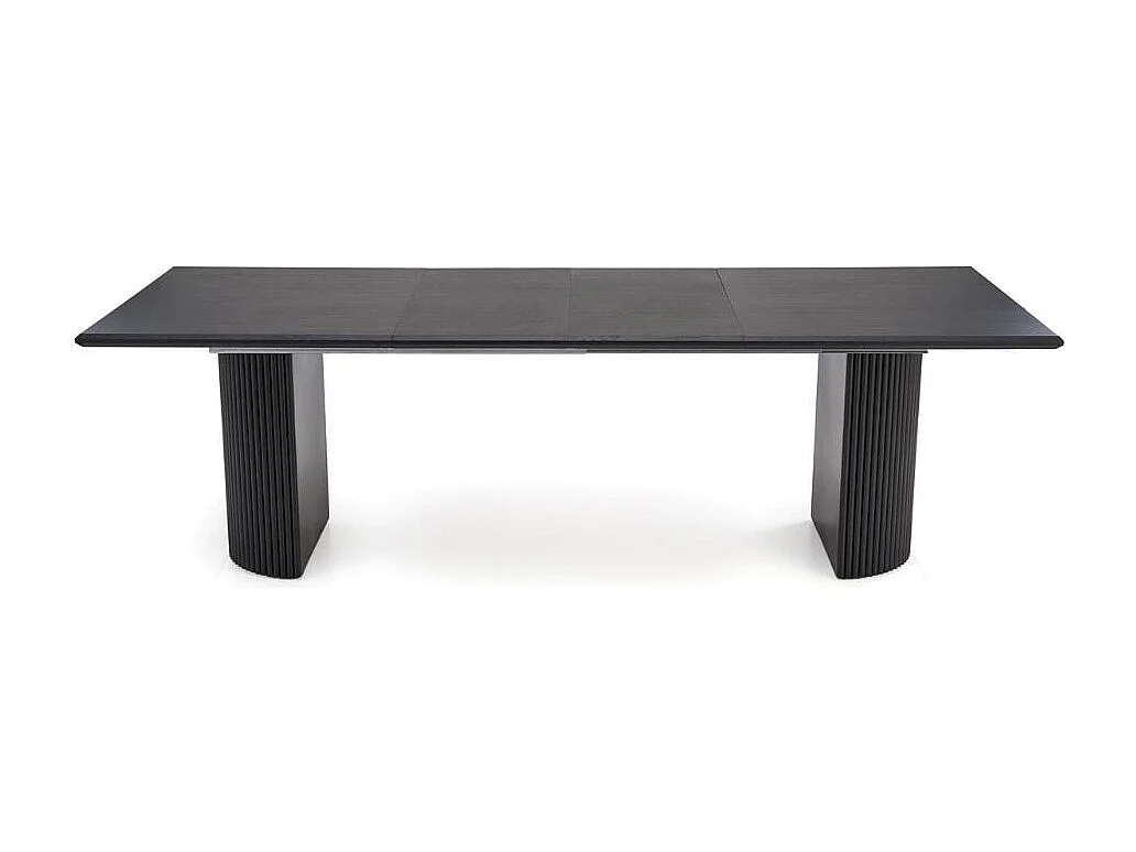 Tavolo design allungabile nero con piano impiallacciato rovere 160-250 cm MISTY