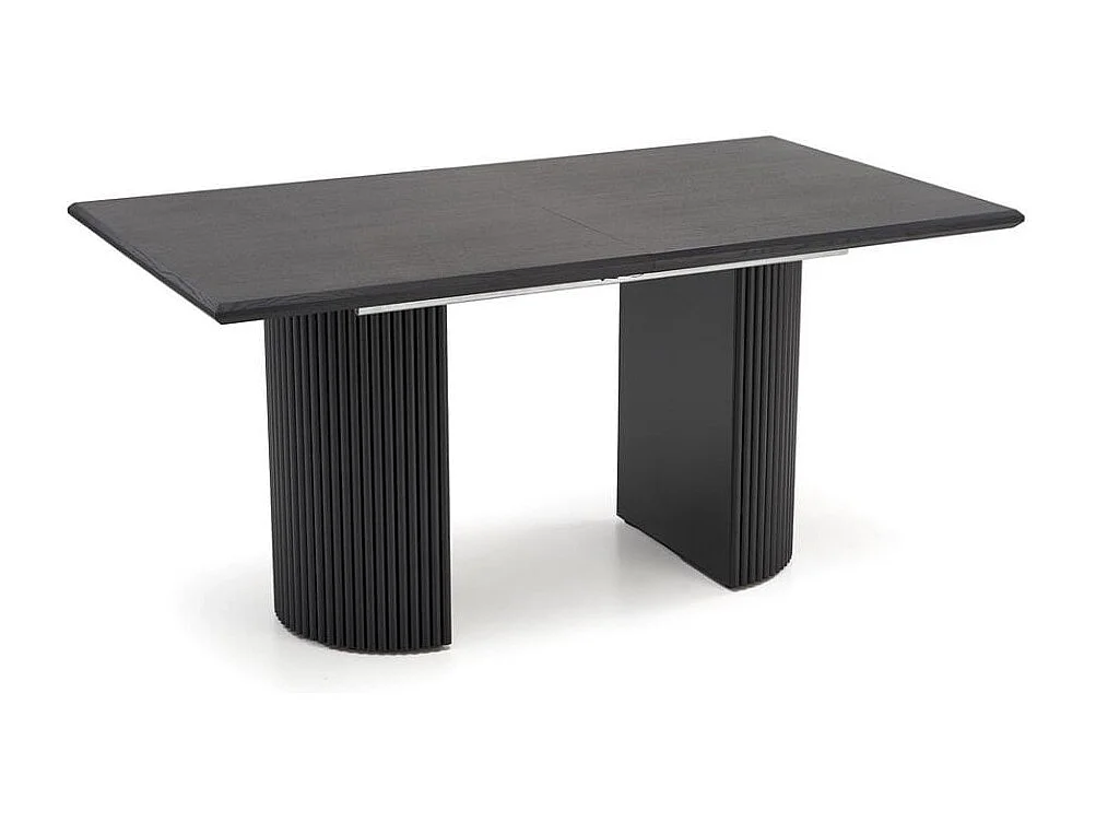 Tavolo design allungabile nero con piano impiallacciato rovere 160-250 cm MISTY