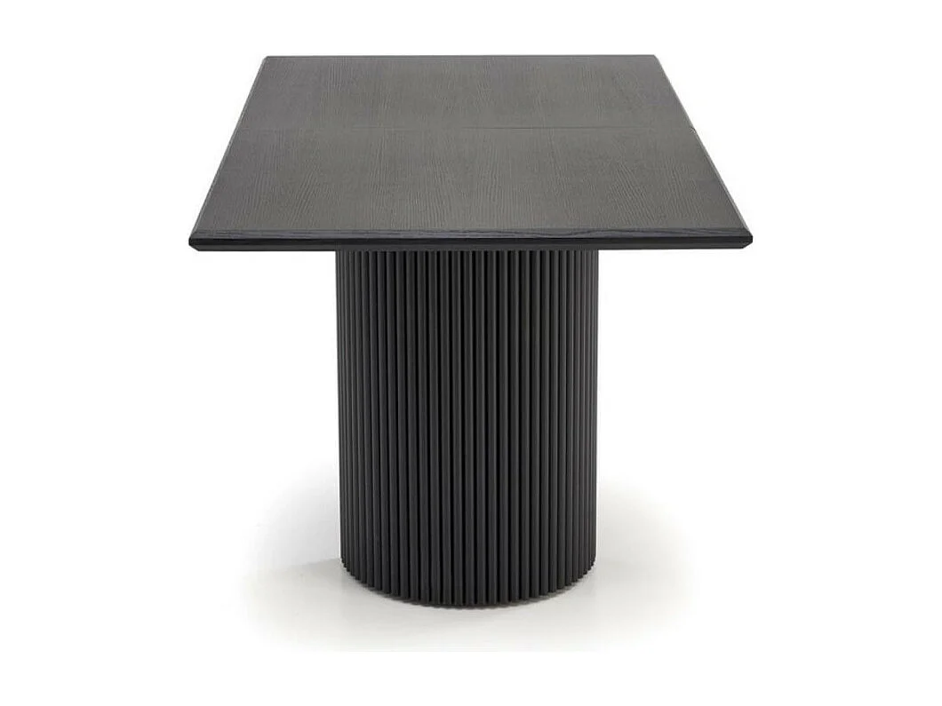 Tavolo design allungabile nero con piano impiallacciato rovere 160-250 cm MISTY