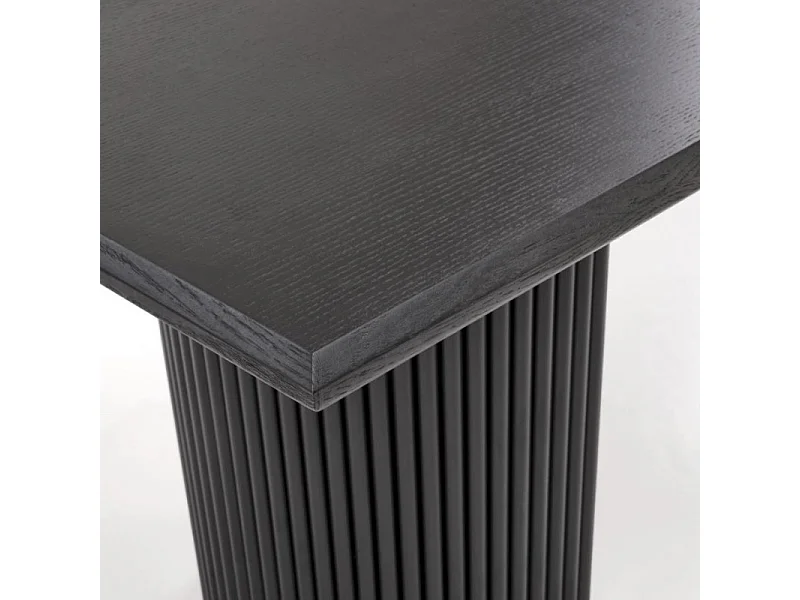 Tavolo design allungabile nero con piano impiallacciato rovere 160-250 cm MISTY