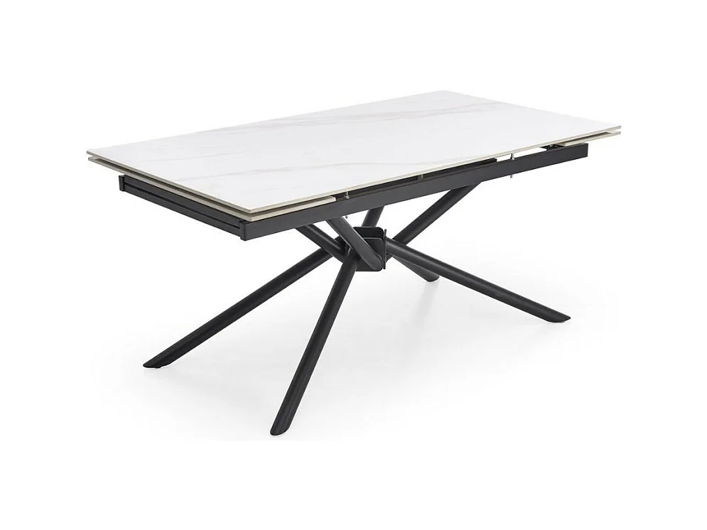 Mesa de comedor extensible 160 / 220 cm aspecto mármol blanco VIKTOR
