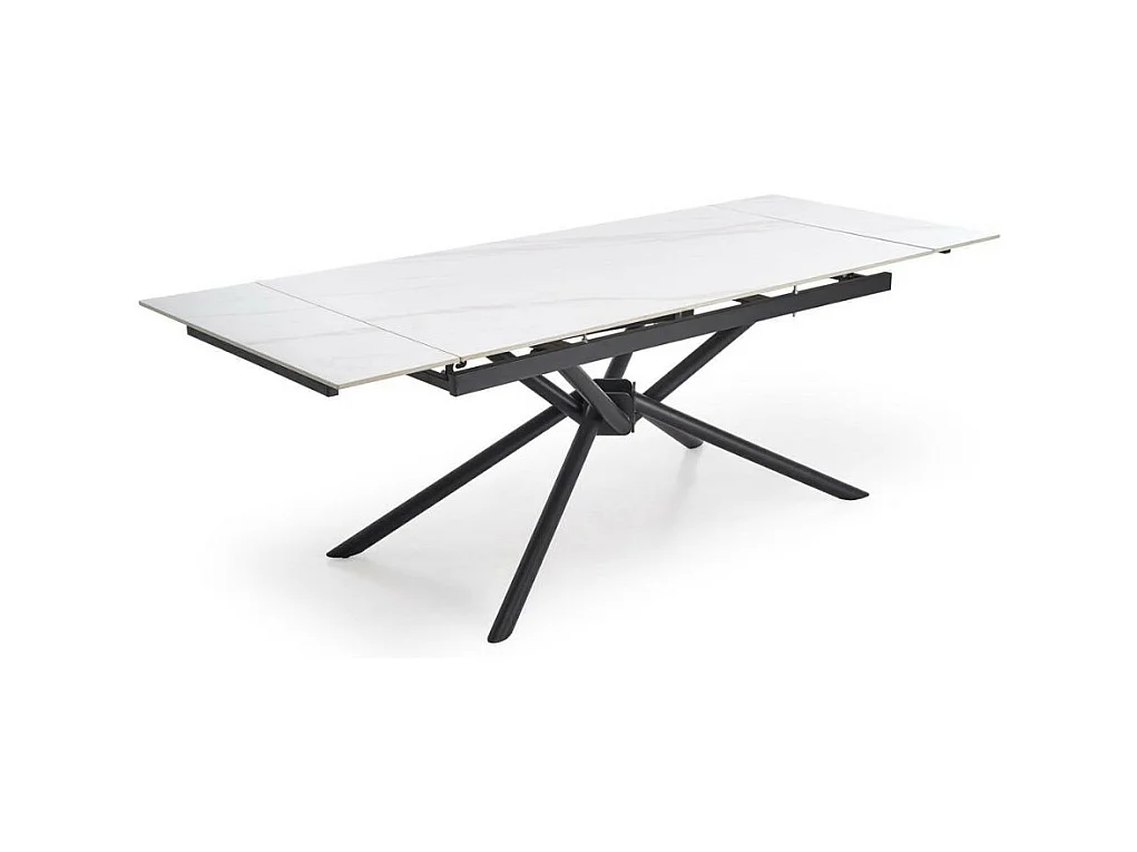Mesa de comedor extensible 160 / 220 cm aspecto mármol blanco VIKTOR