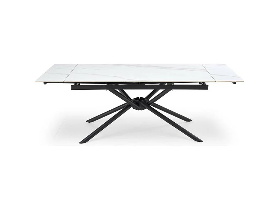Mesa de comedor extensible 160 / 220 cm aspecto mármol blanco VIKTOR