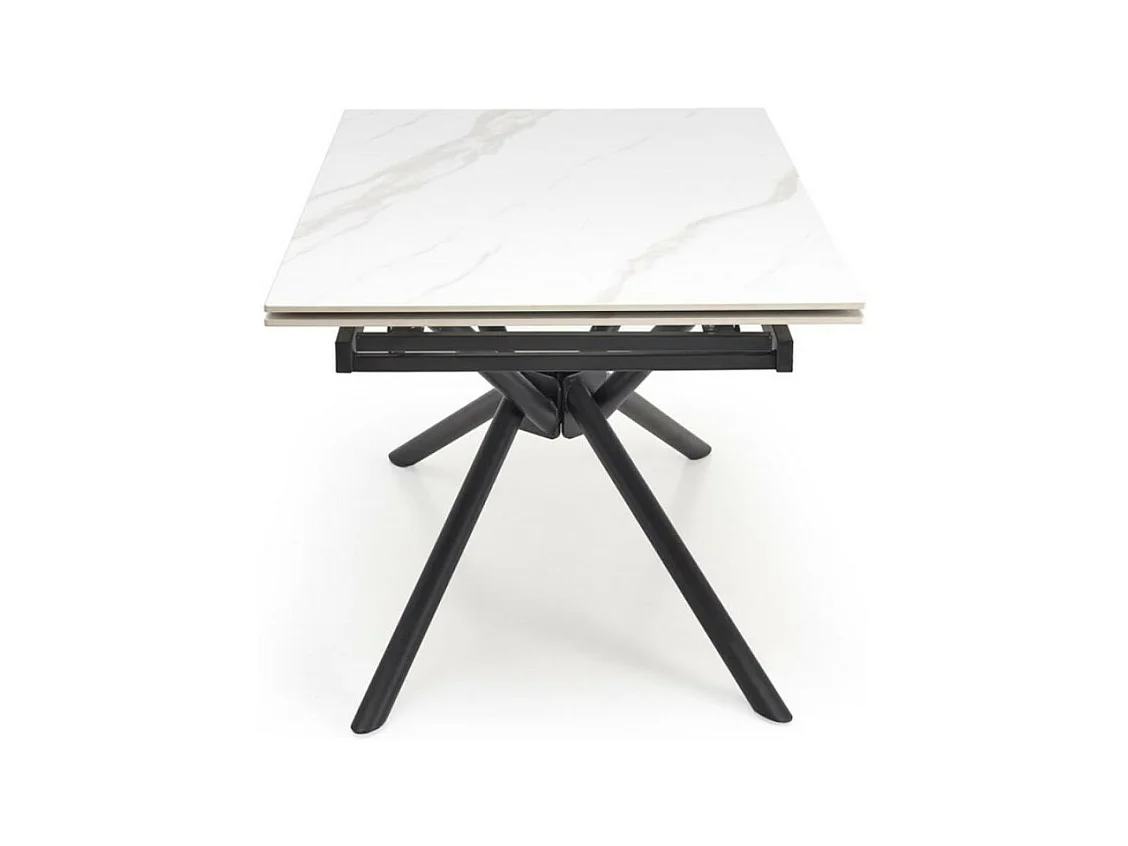 Mesa de comedor extensible 160 / 220 cm aspecto mármol blanco VIKTOR