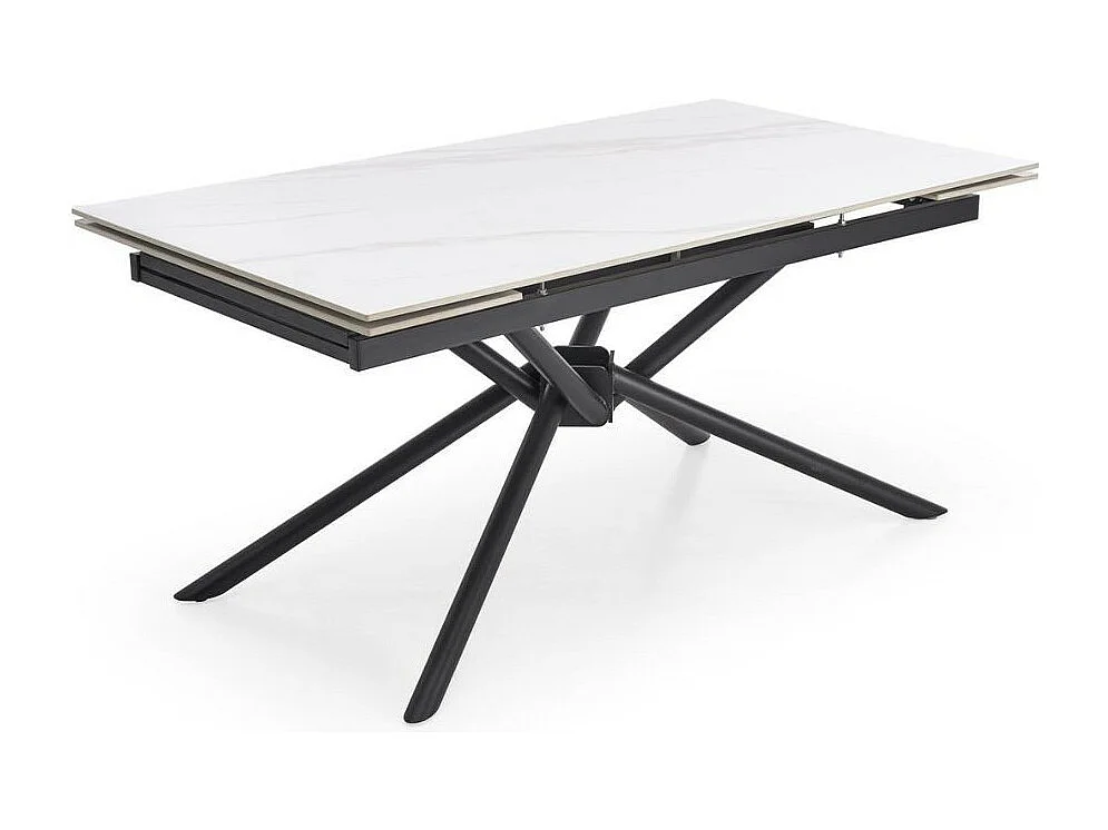 Mesa de comedor extensible 160 / 220 cm aspecto mármol blanco VIKTOR