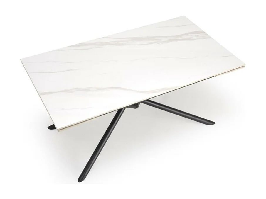 Mesa de comedor extensible 160 / 220 cm aspecto mármol blanco VIKTOR