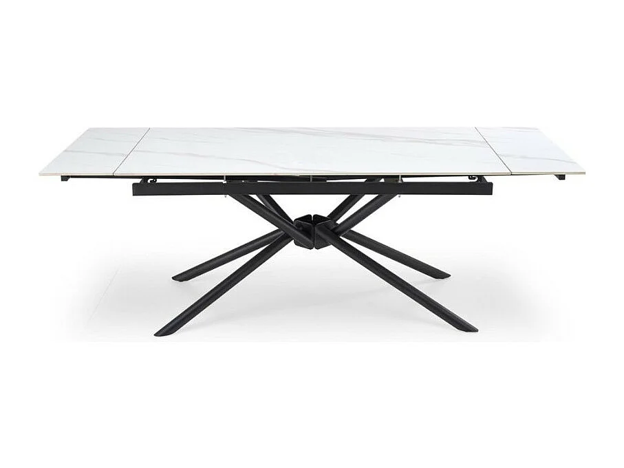 Mesa de comedor extensible 160 / 220 cm aspecto mármol blanco VIKTOR
