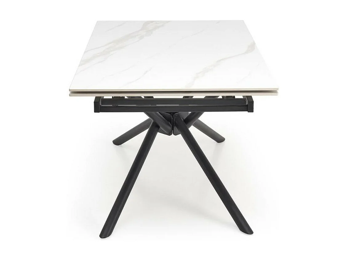 Mesa de comedor extensible 160 / 220 cm aspecto mármol blanco VIKTOR