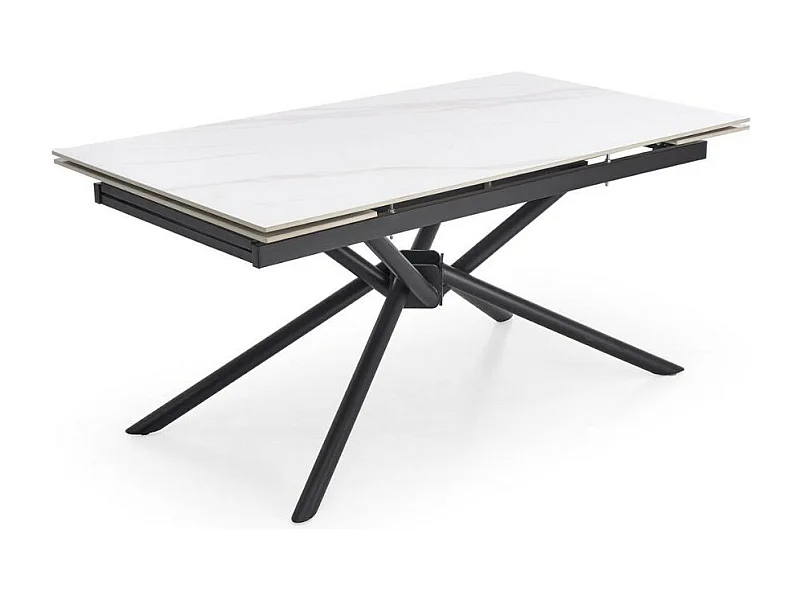 Mesa de comedor extensible 160 / 220 cm aspecto mármol blanco VIKTOR