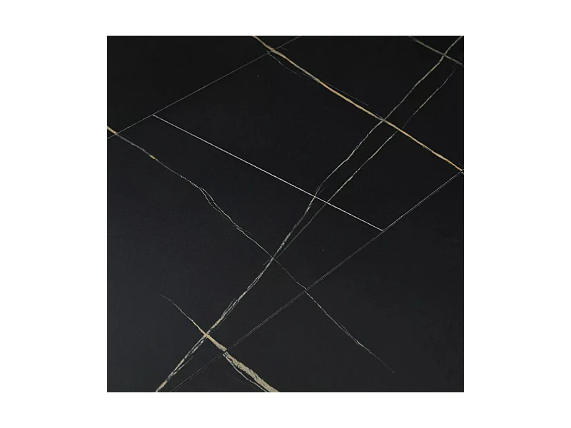 Tavolo rotondo allungabile nero 100 cm stile marmo Larry gambe in metallo