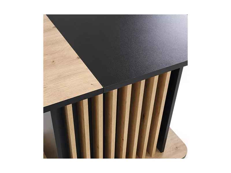 STEVE 120 / 158 x 77 cm mesa de comedor extensible negro y madera