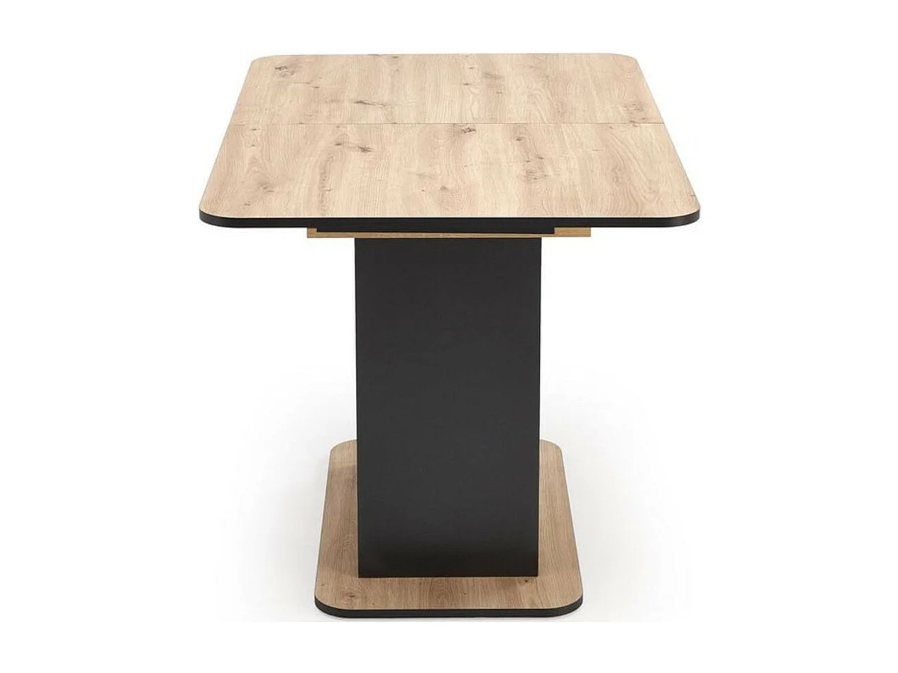 Table à manger extensible 120 / 158 x 77 cm noire et bois STEVE