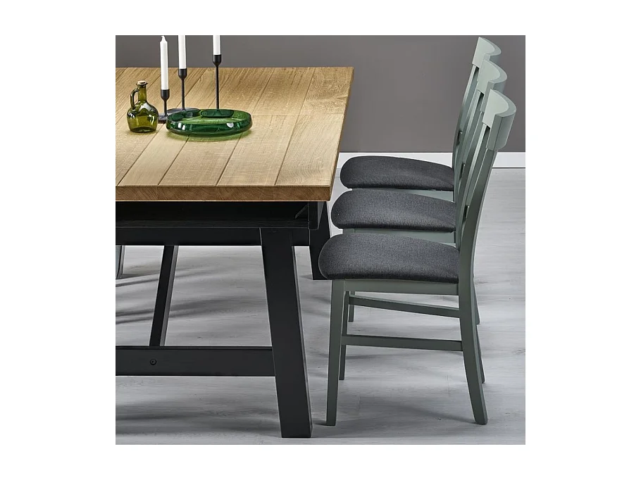 Tavolo allungabile con piano in rovere e gambe in legno massiccio 200 - 280 cm DYLAN