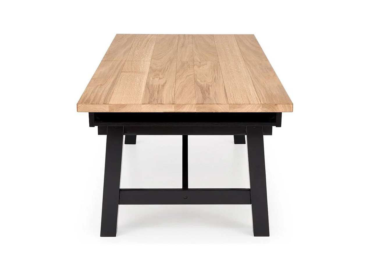 Tavolo allungabile con piano in rovere e gambe in legno massiccio 200 - 280 cm DYLAN