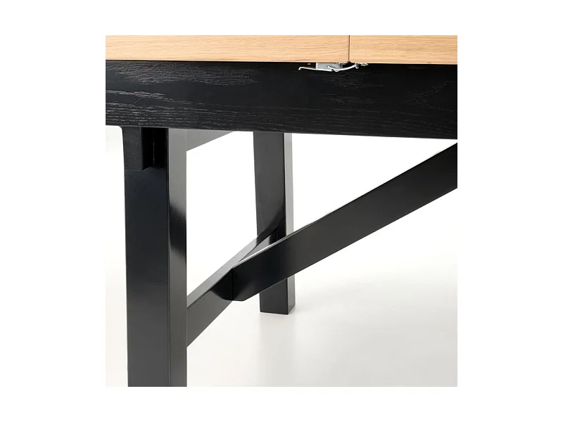 Tavolo allungabile con piano in rovere e gambe in legno massiccio 200 - 280 cm DYLAN