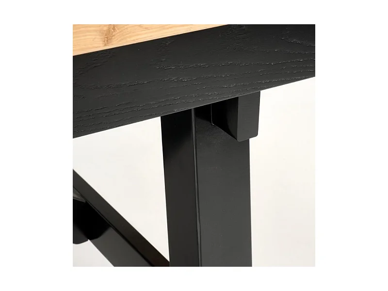 Tavolo allungabile con piano in rovere e gambe in legno massiccio 200 - 280 cm DYLAN