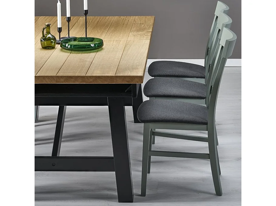 Tavolo allungabile con piano in rovere e gambe in legno massiccio 200 - 280 cm DYLAN