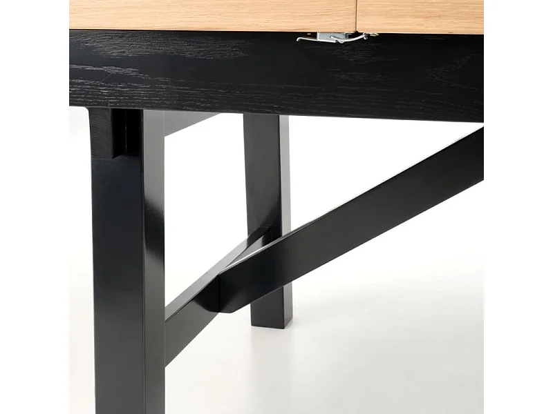 Tavolo allungabile con piano in rovere e gambe in legno massiccio 200 - 280 cm DYLAN